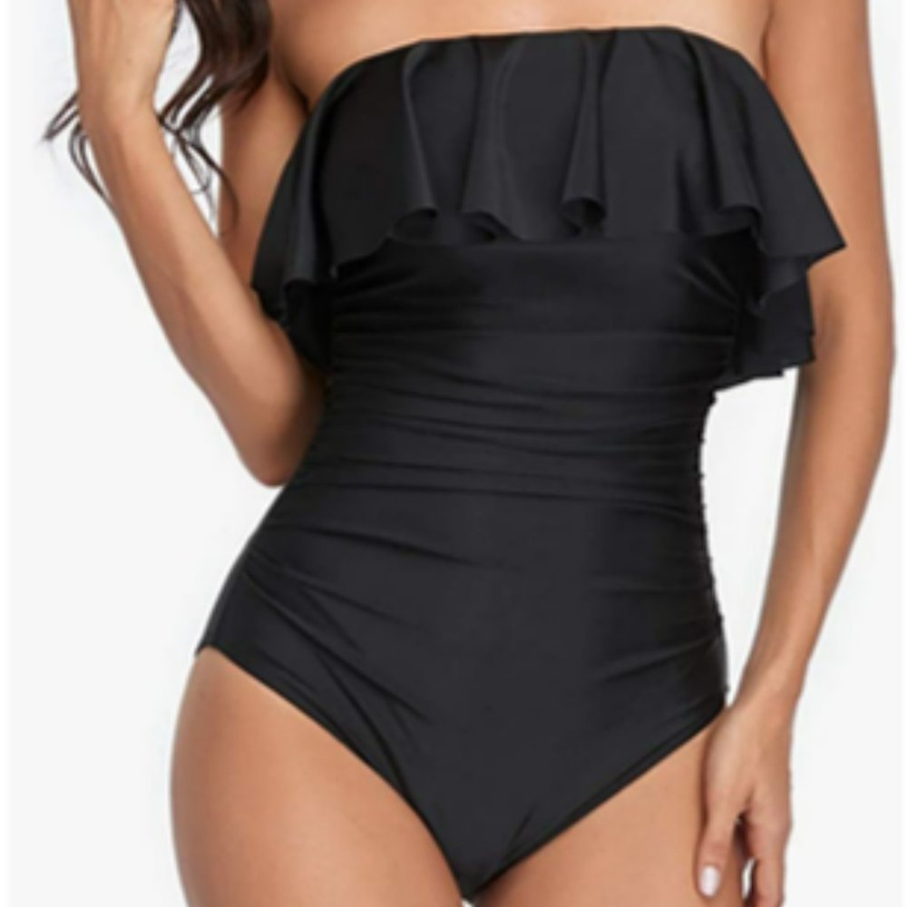 Strapless Swimsuits for women, one piece tummy control Slimming